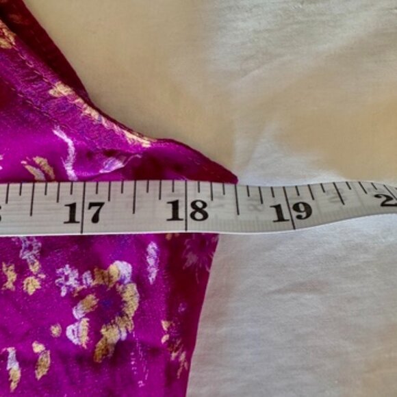 Fuchsia Floral Recycled Sari Sheer Dress - Picture 11 of 14